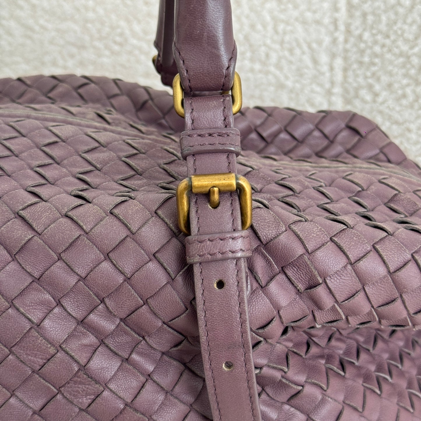 Bottega Veneta Violet Boston Bag