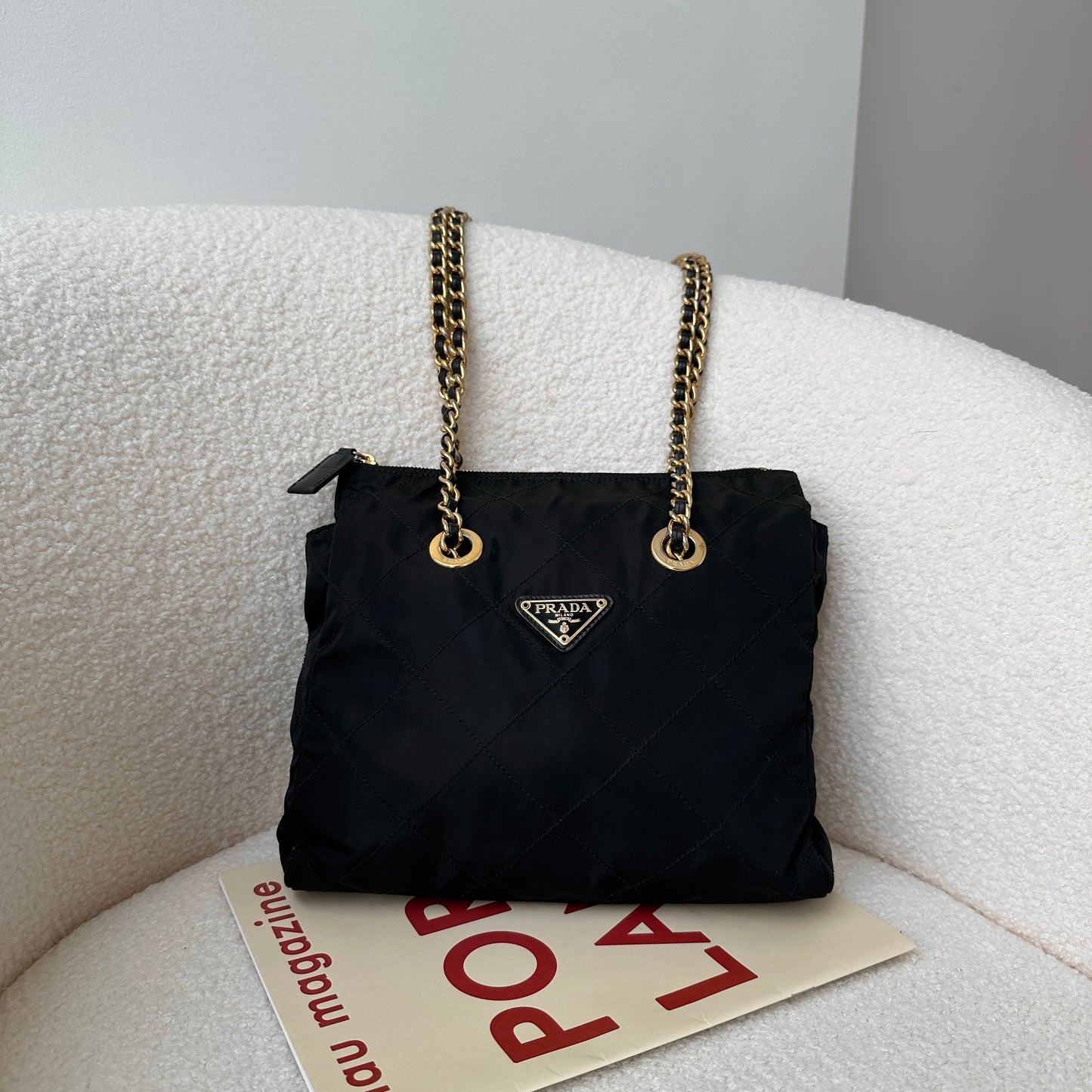 Prada Nylon Chain Shoulder Bag