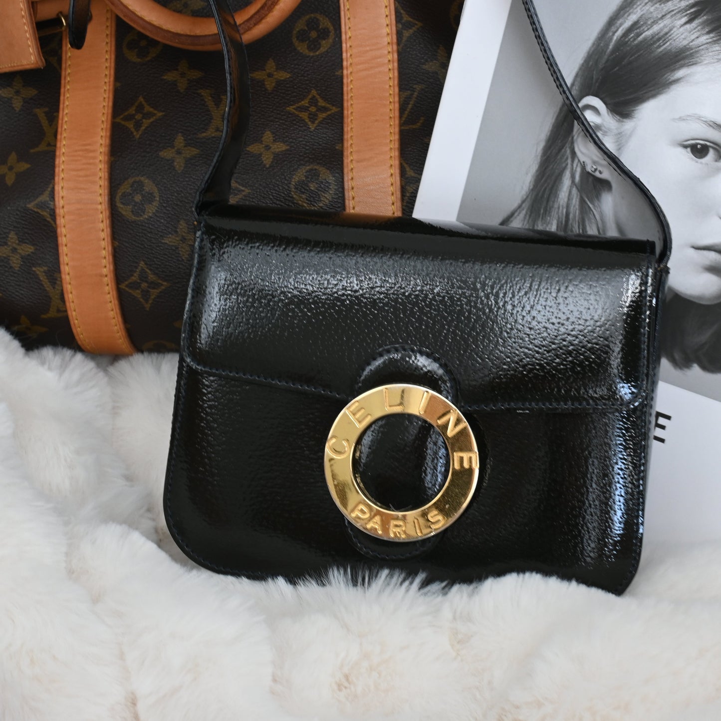 Celine Ring Clasp Shoulder Box Bag