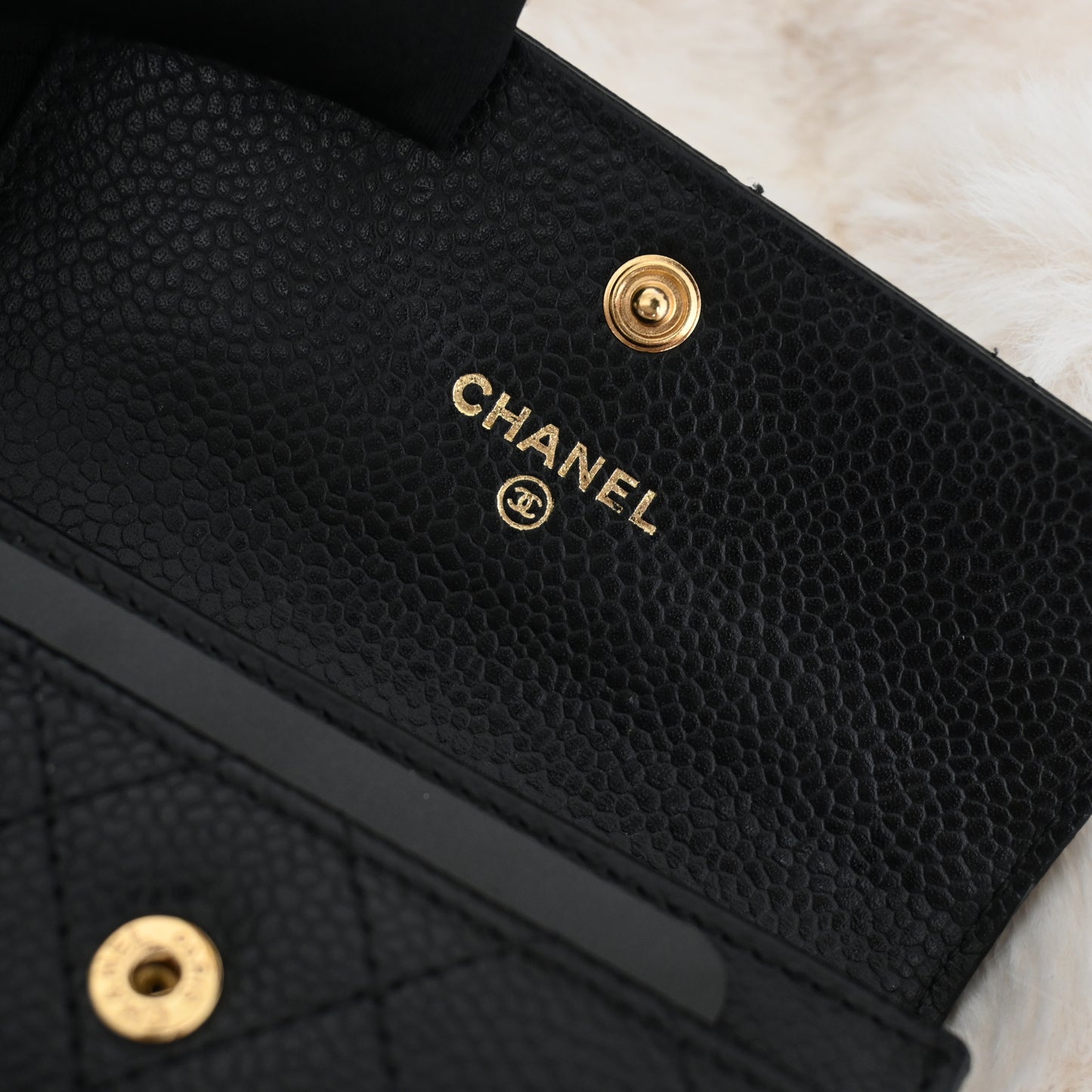 Chanel Quilted Flap Cardholder Black Caviar