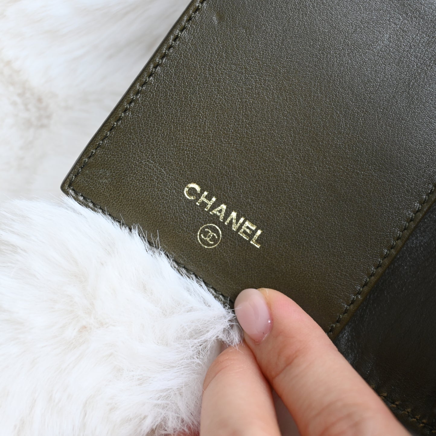 Chanel Khaki Trifold Cardholder