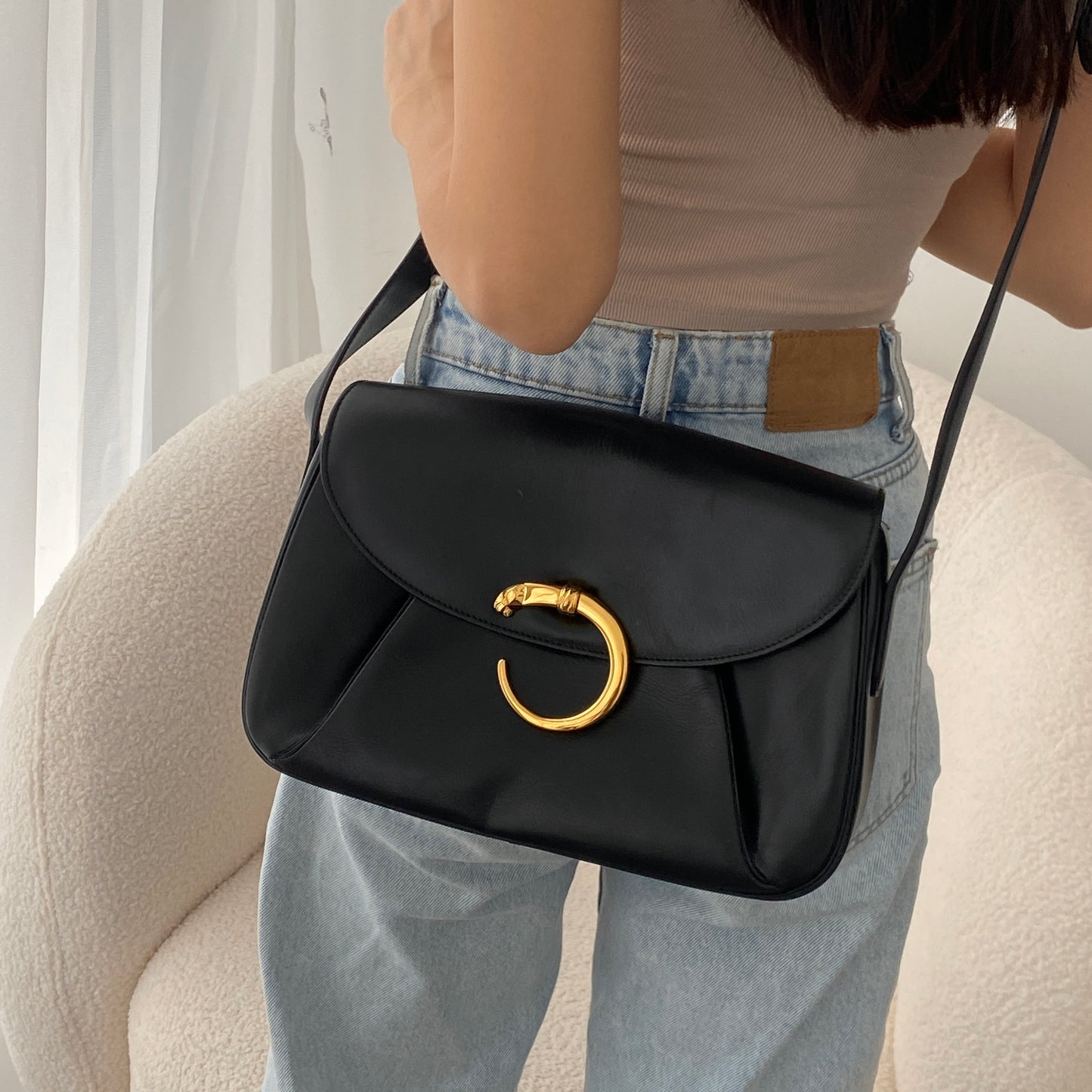 Cartier Black Panthere Crossbody Bag