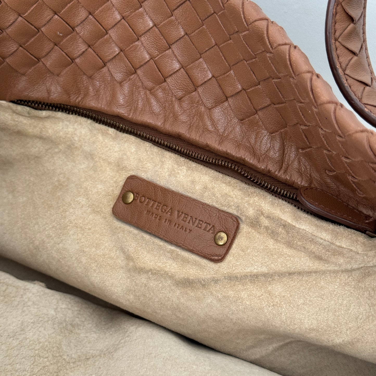 Bottega Veneta Intrecciato Shoulder Bag Brown