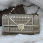 Christian Dior Diorama Metallic Patent Wallet On Chain
