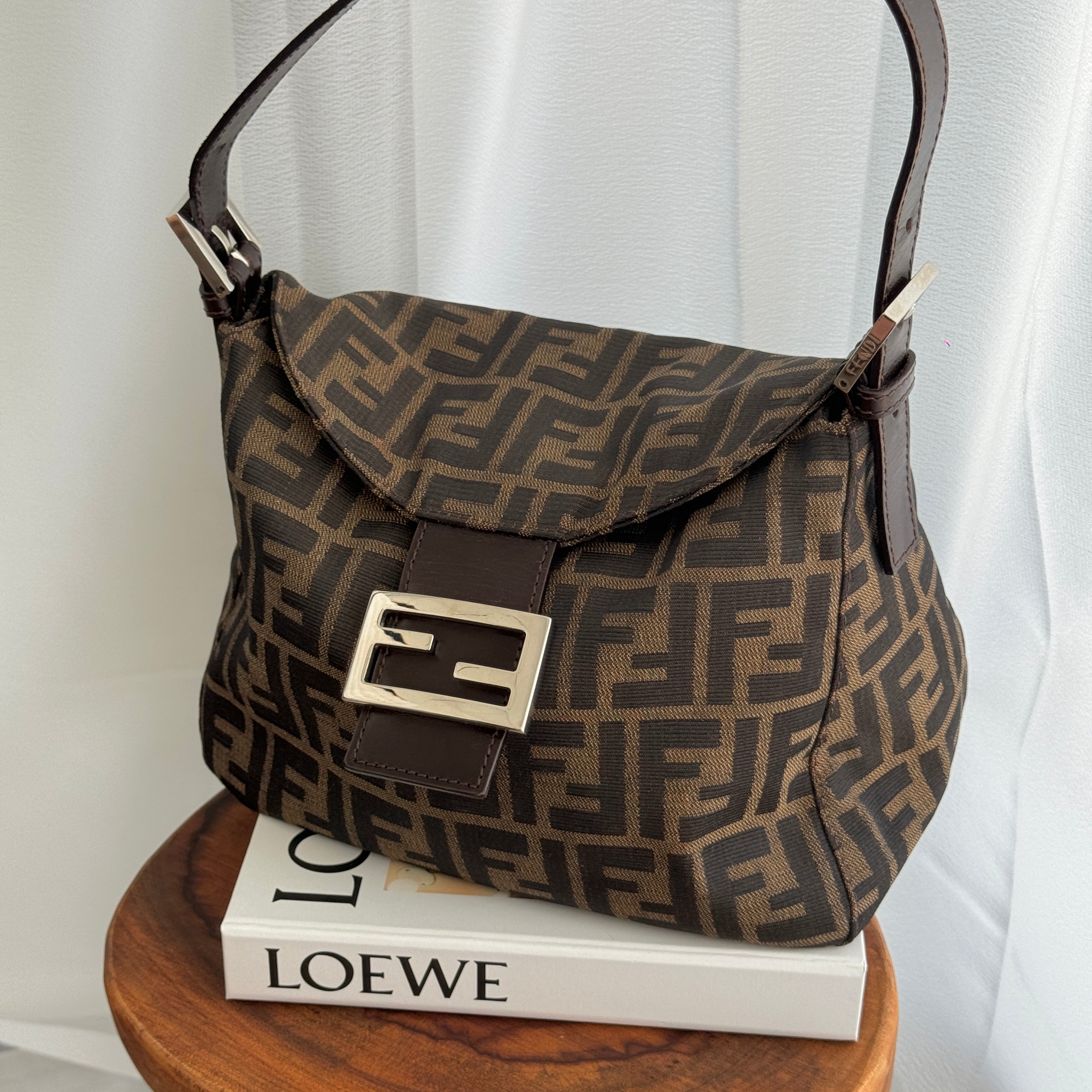 Fendi Zucca Shoulder Bag Double Flap - Leluxe Vintage Sdn. Bhd.