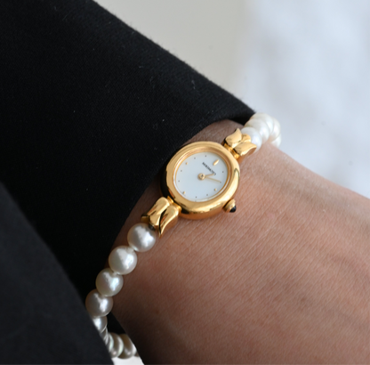 Mikimoto 1E20-3041 MOP Dial Akoya Pearl Bracelet Watch