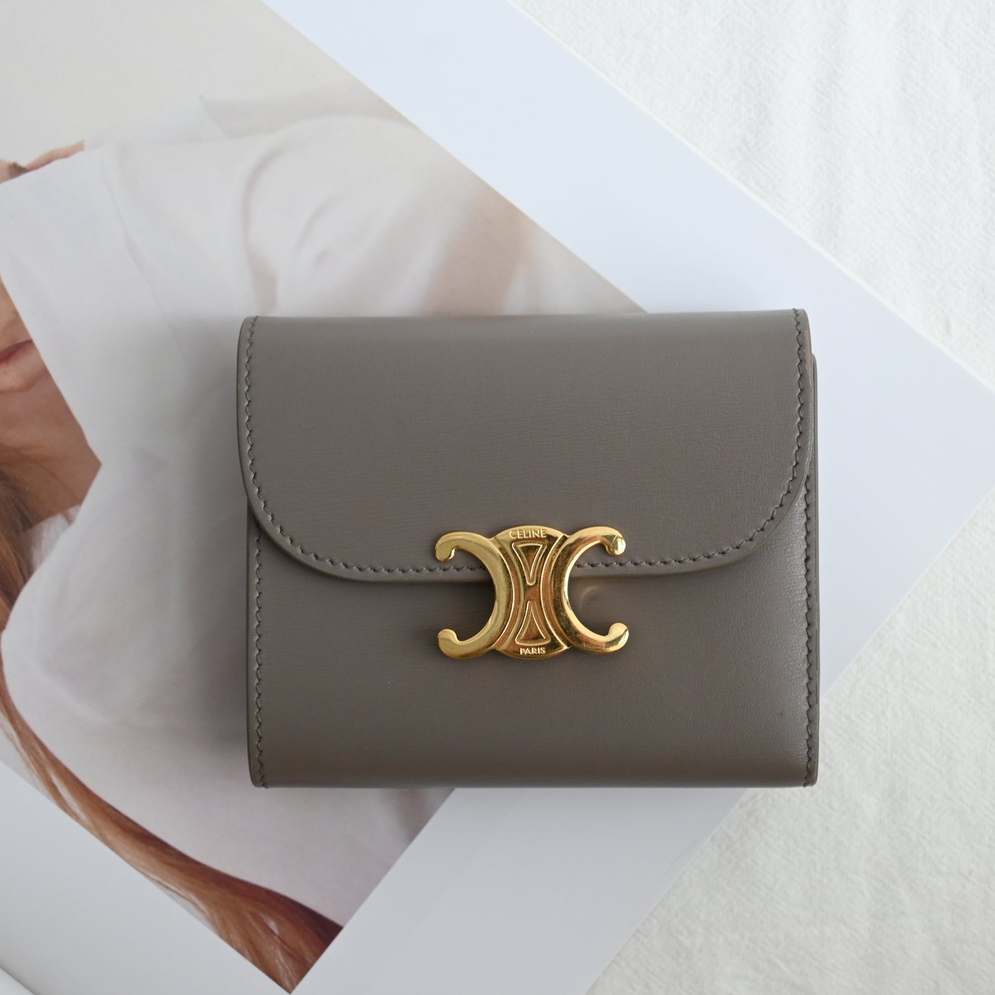 Celine Small Flap Triomphe Trifold Wallet