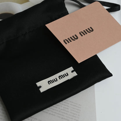 Miu Miu Logo Drop Stud Earrings