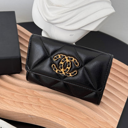 Chanel 19 Quilted Flap Cardholder