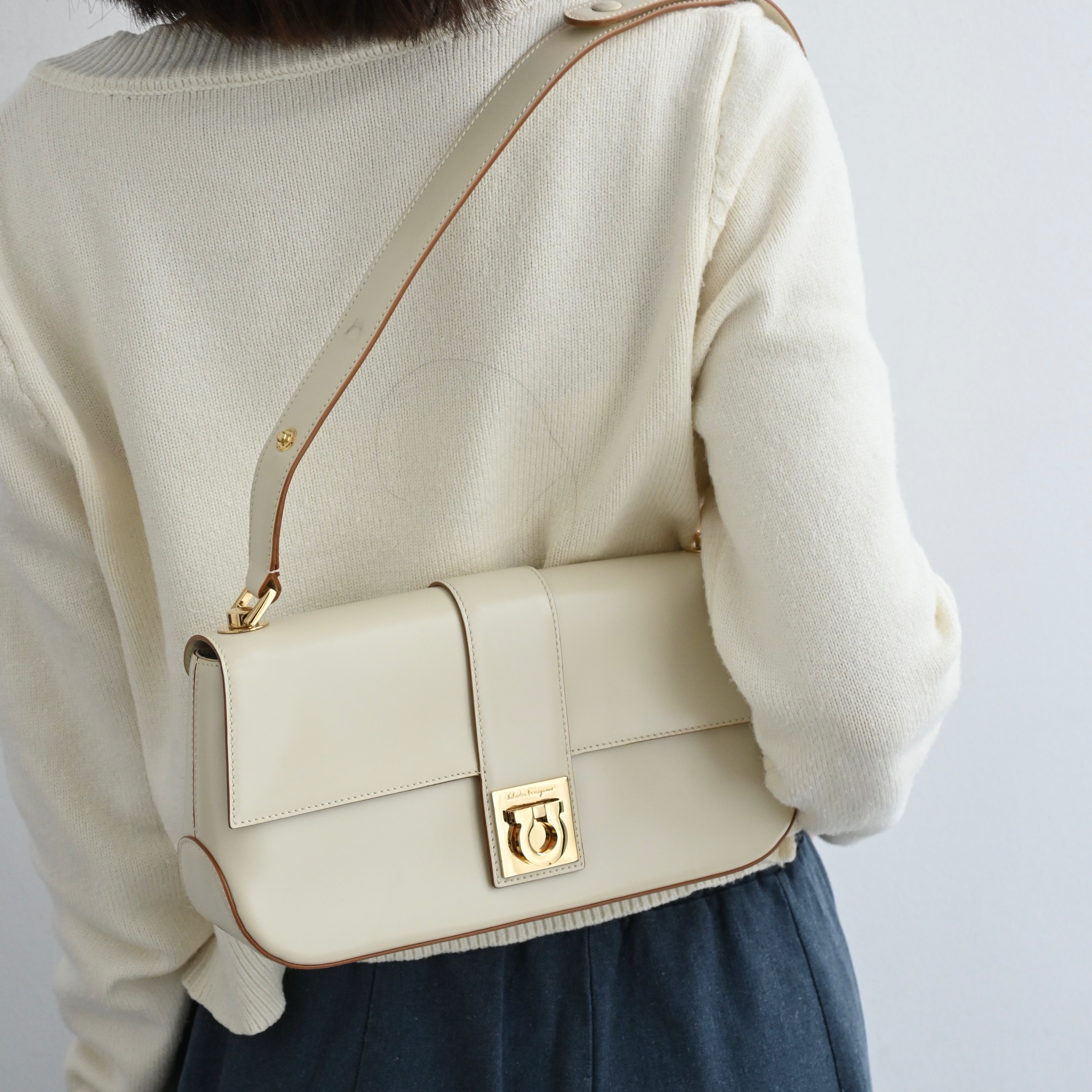 Salvatore Ferragamo Gancini Shoulder Bag - Leluxe Vintage Sdn. Bhd.