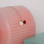 Tiffany Return To Tiffany Double Heart Tag Necklace Red