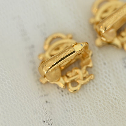 Christian Dior Vintage Pumpkin Anagram Earclips