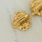 Christian Dior Vintage Pumpkin Anagram Earclips