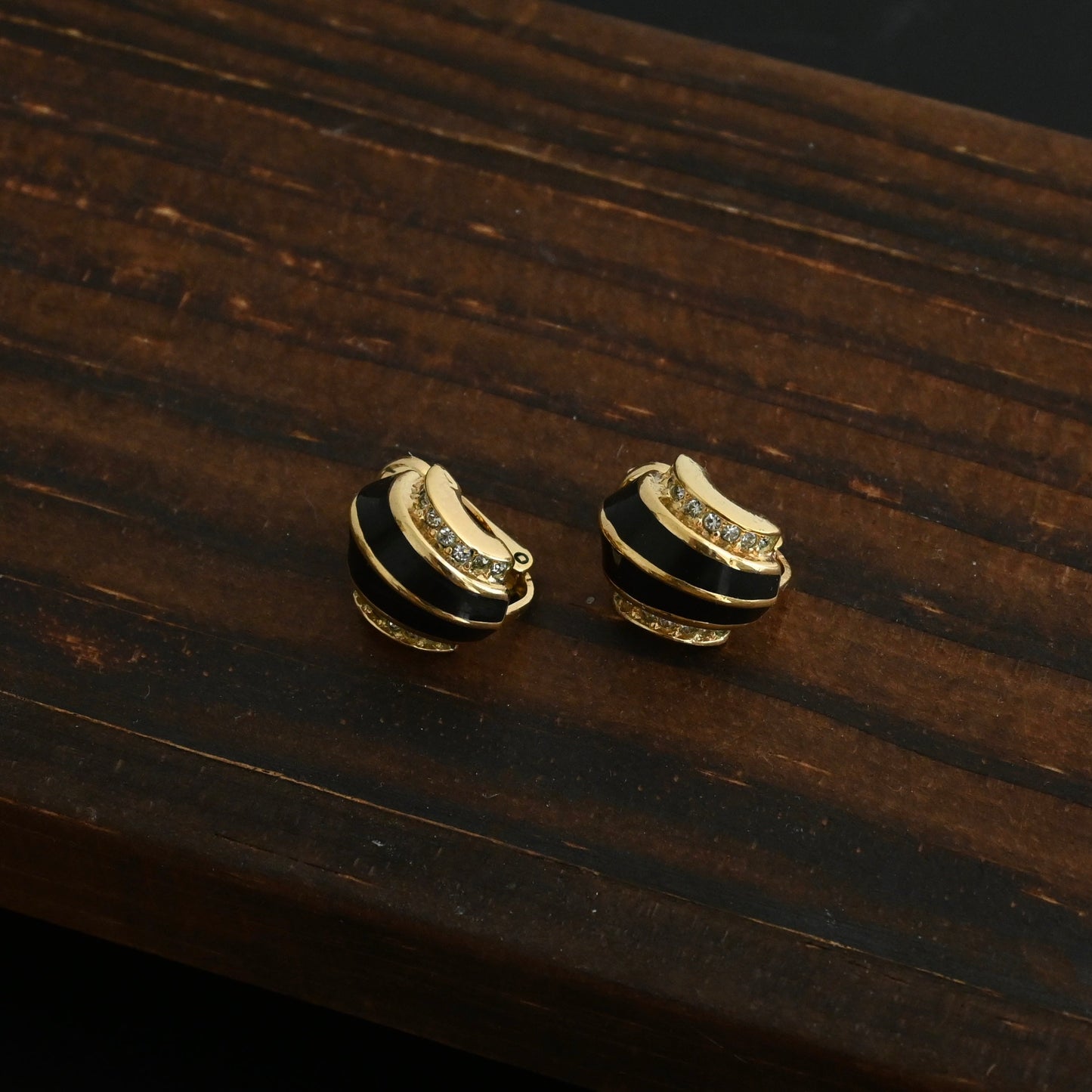 Christian Dior Gold Tone Crystal Enamel Clip