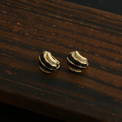 Christian Dior Gold Tone Crystal Enamel Clip