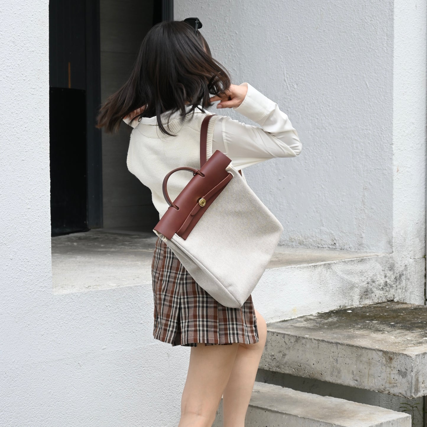 Hermès Toile Ale Bag Ad MM  □E: 2001