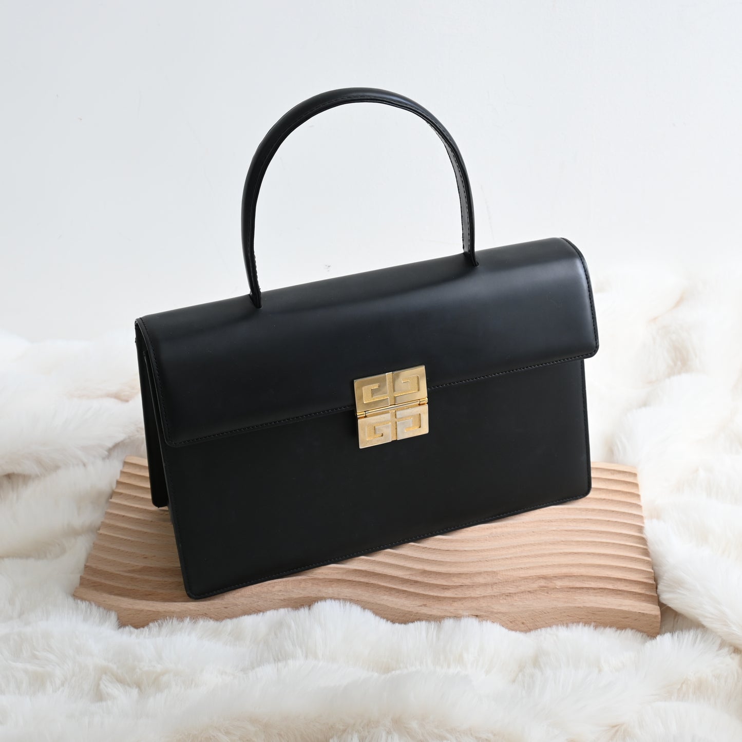 Givenchy 4G Buckle Matte Black Top Handle Kelly