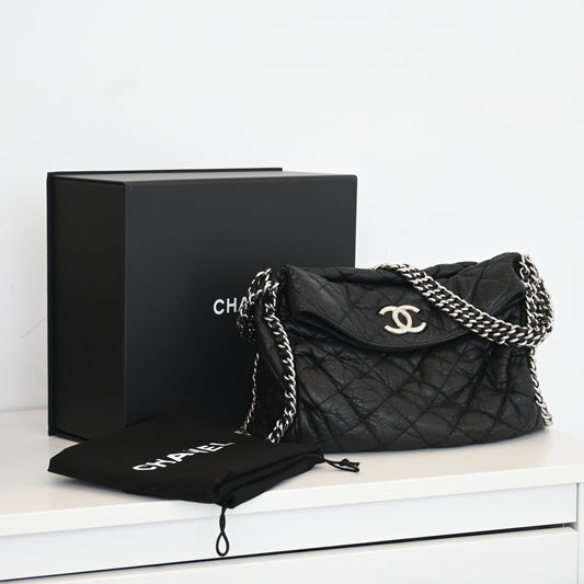 Chanel Chain Around Aged Calfksin Hobo SHW