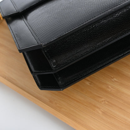 Vintage YSL Embossed Lizard Leather Shoulder Bag