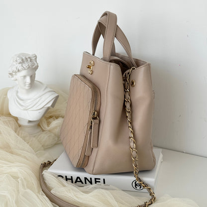 Chanel Beige Caviar Business Affinity Tote