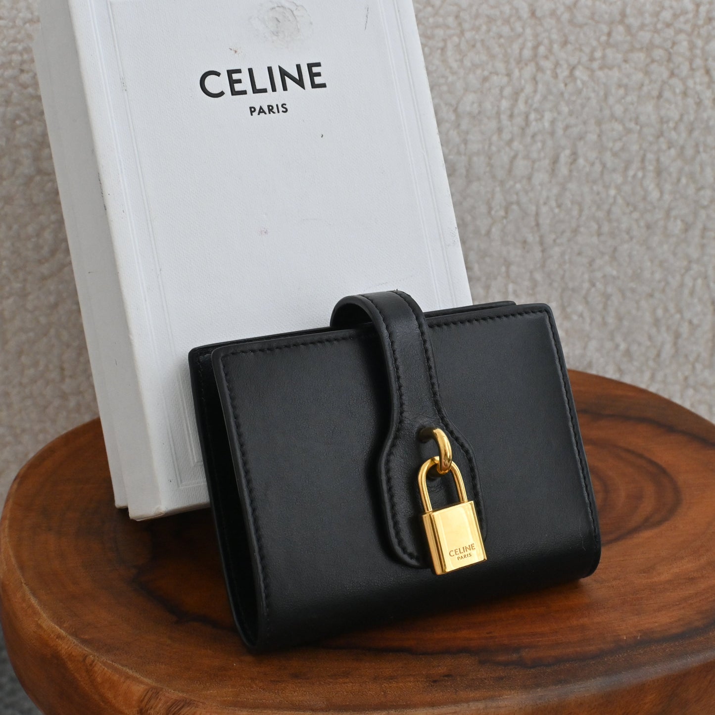Celine Small Strap Bifold Wallet with Lock