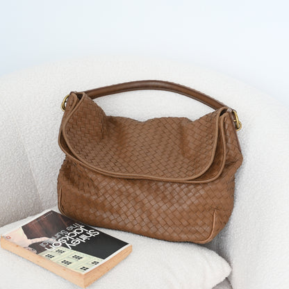 Bottega Veneta Intrecciato Hobo Double Flap Bag