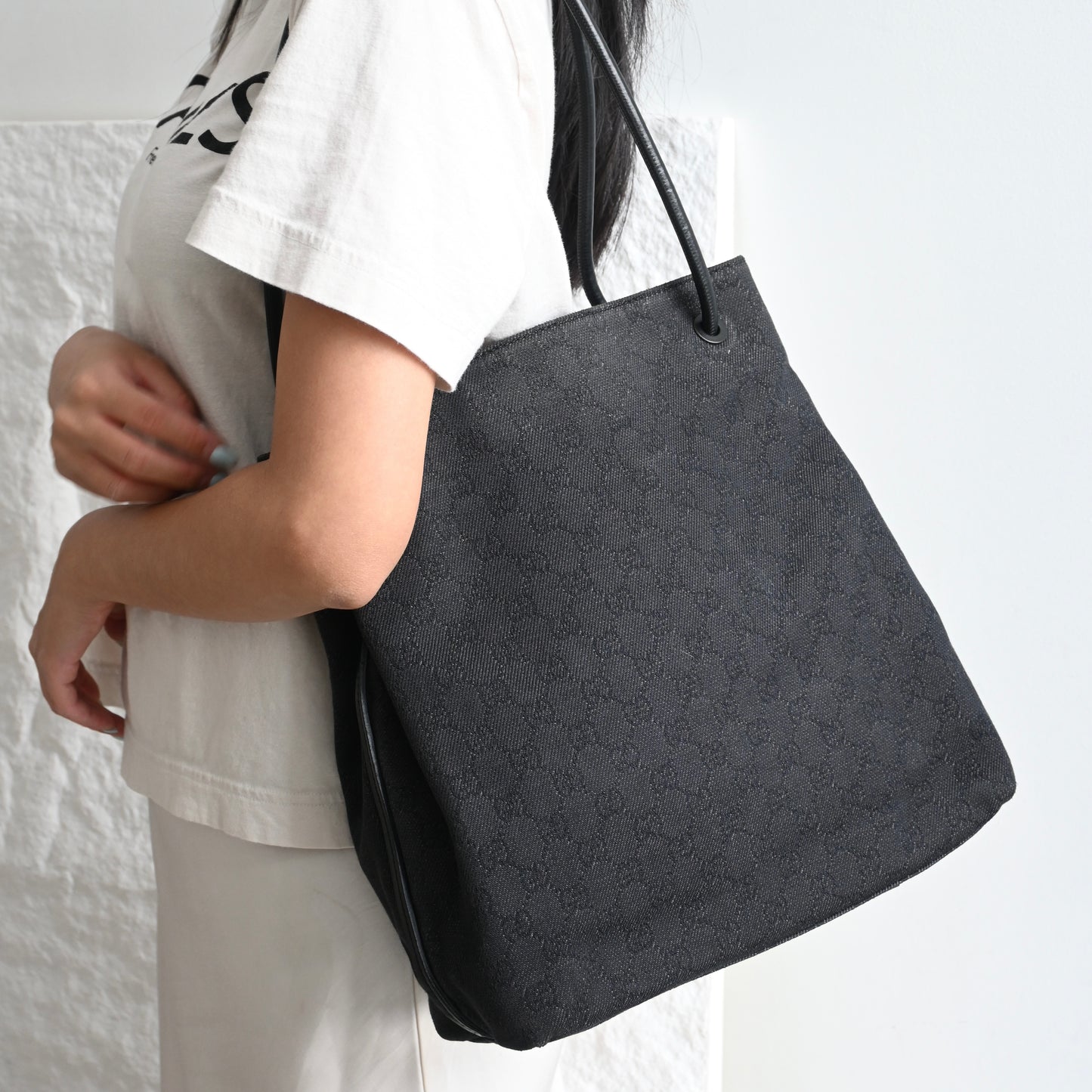 Gucci GG Black Canvas Tote