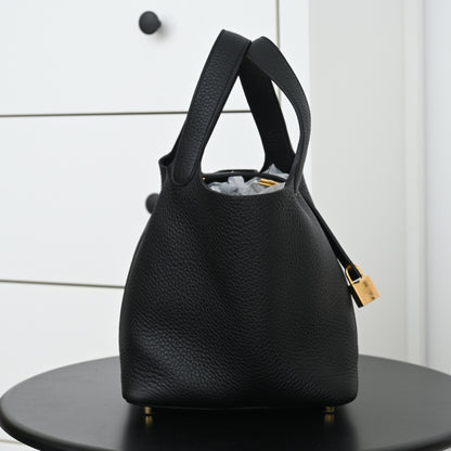 Hermes Picotin Lock 18 Noir GHW