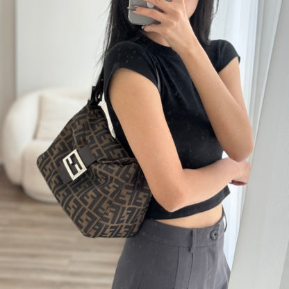 Fendi Zucca Shoulder Bag Double Flap