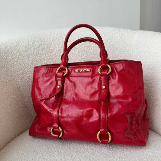 Miu Miu Vitello Shine Rosso