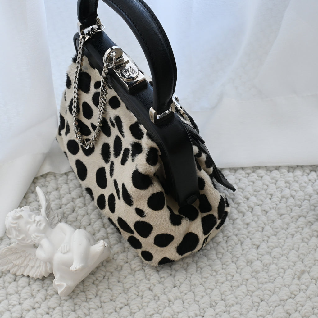 Celine Dalmatian Pattern Pony Hair Kiss Lock Mini Bag - Leluxe Vintage Sdn. Bhd.