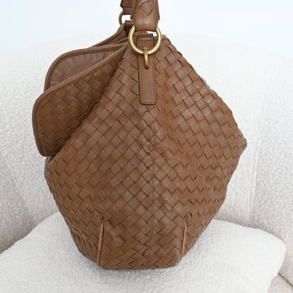Bottega Veneta Intrecciato Hobo Double Flap Bag