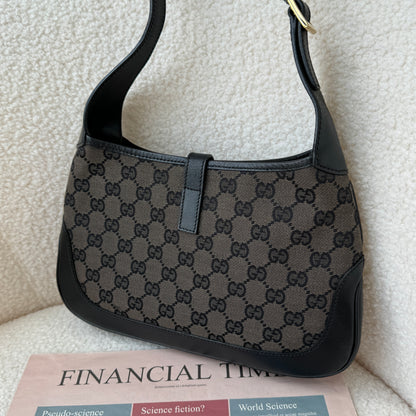 Old Gucci Small Jackie Hobo in Black Monogram