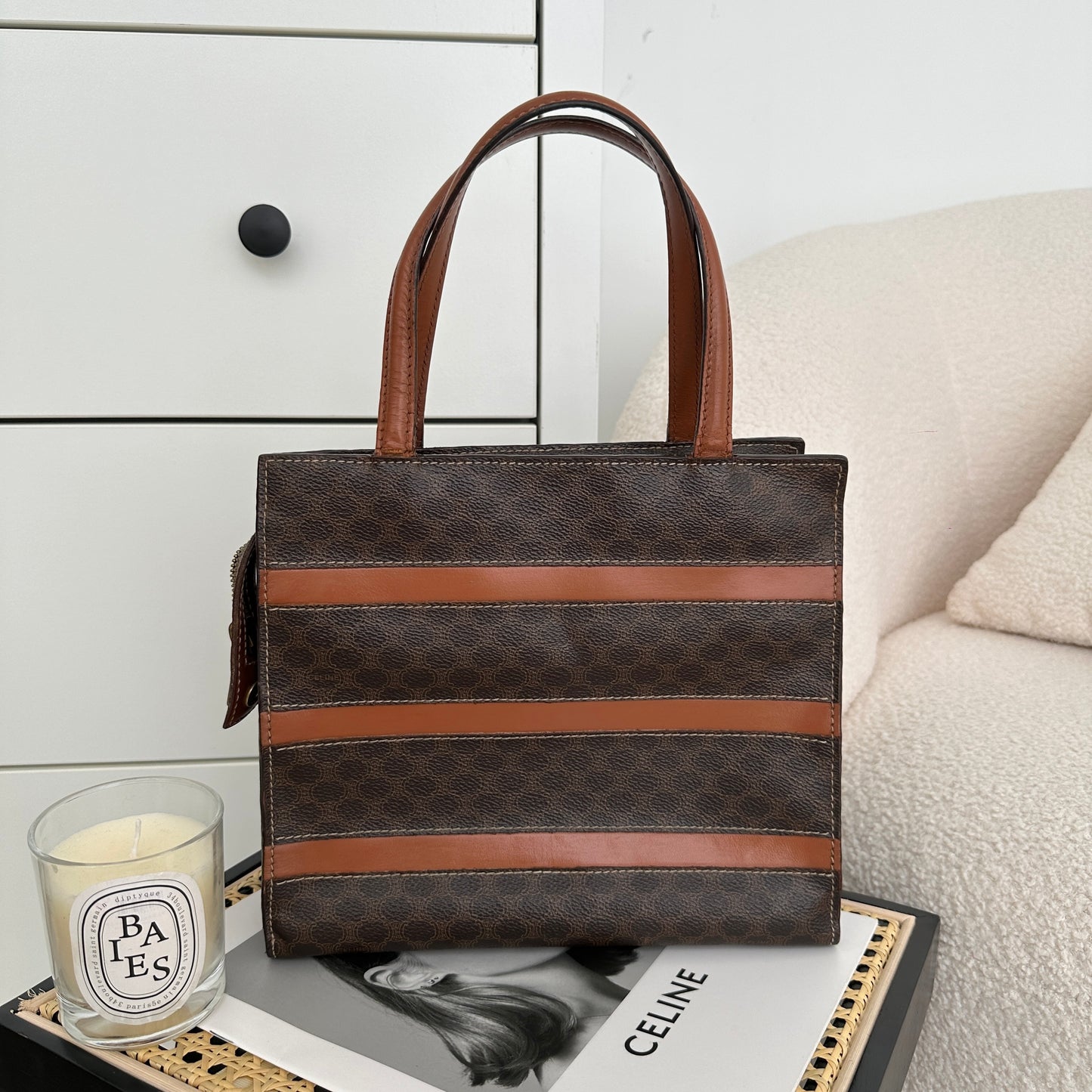 Celine Macadam Monogram Stripe Tote