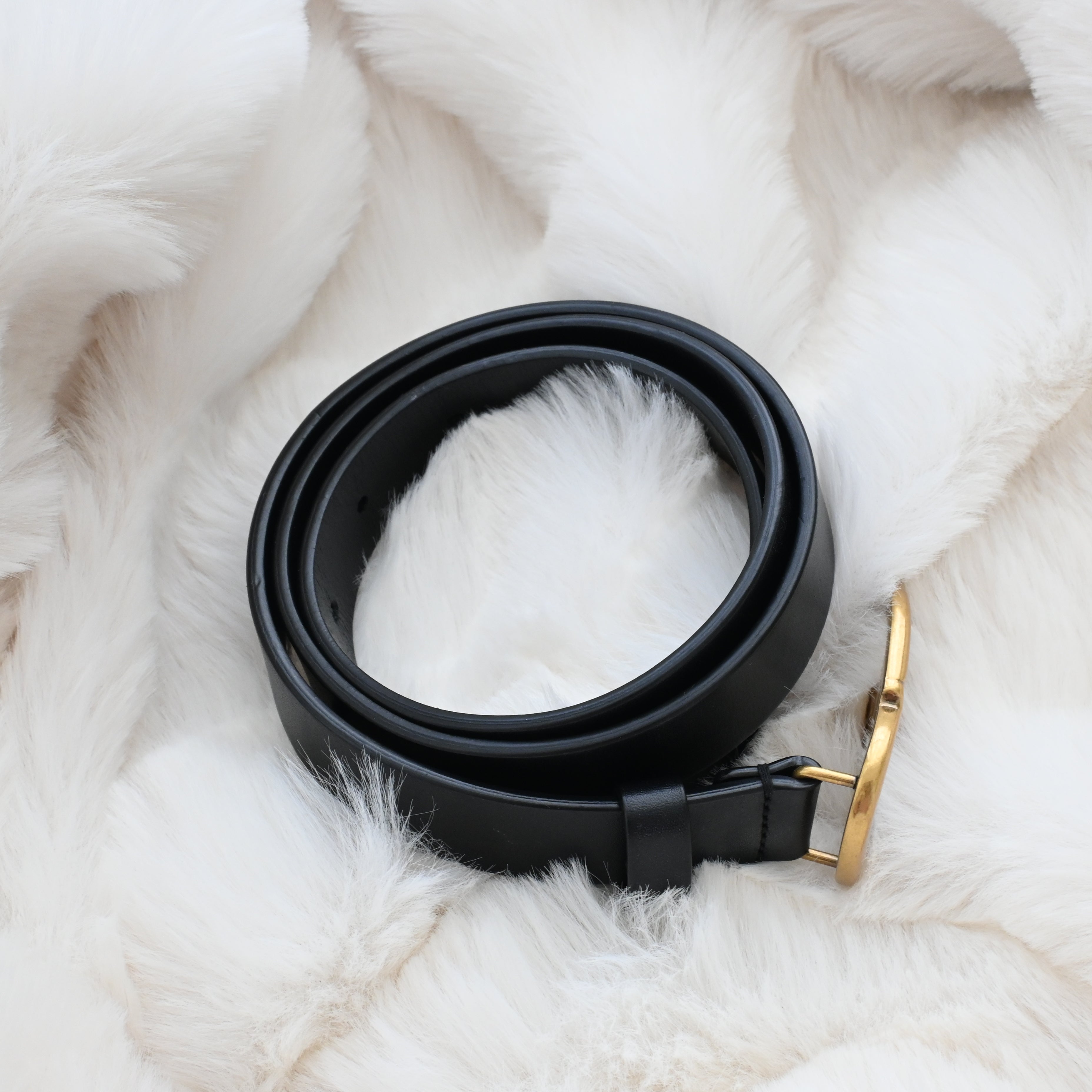 Dior CD logo Belt 75 Leather Black