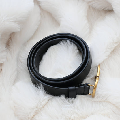 Dior CD logo Belt 75 Leather Black