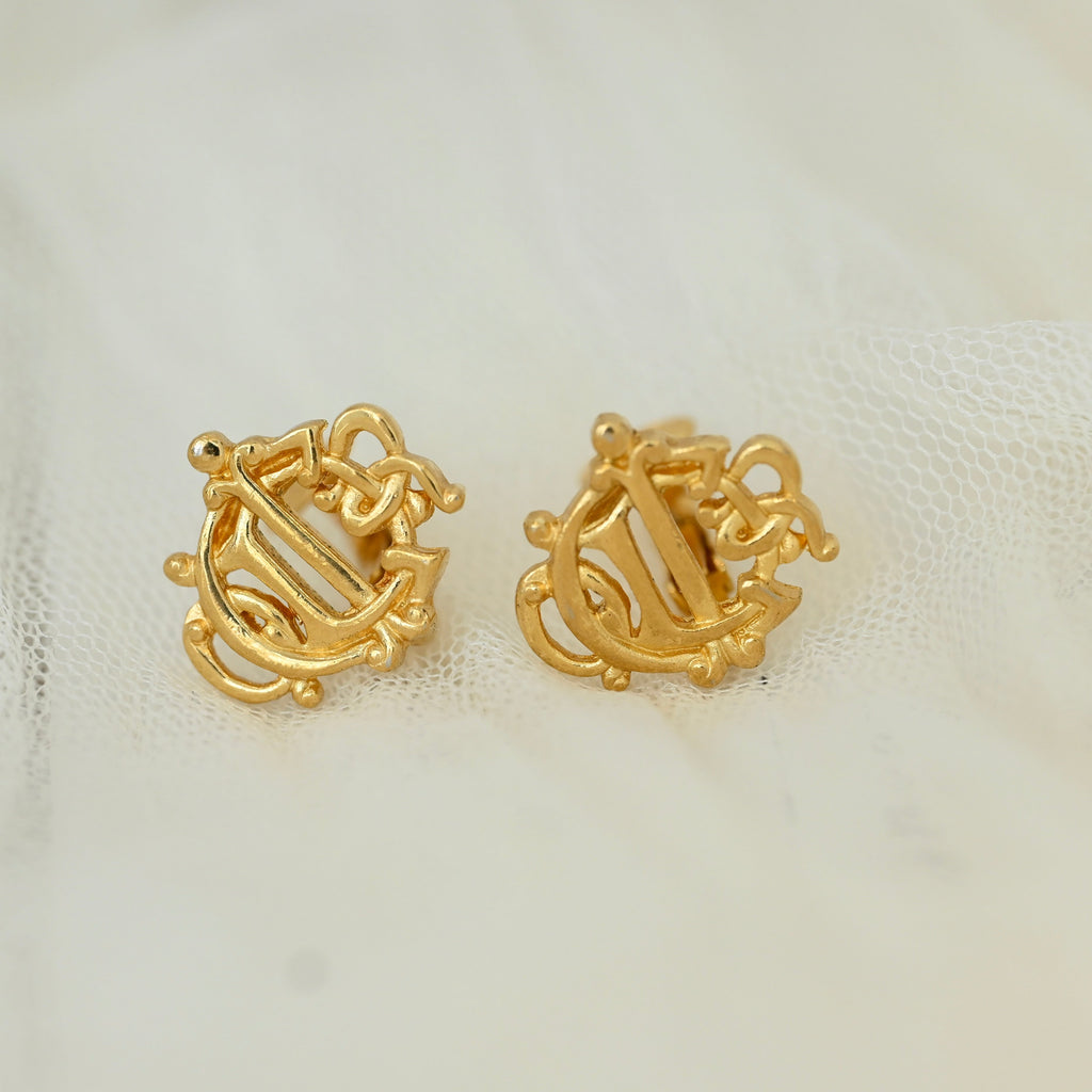 Christian Dior Vintage Pumpkin Anagram Earclips