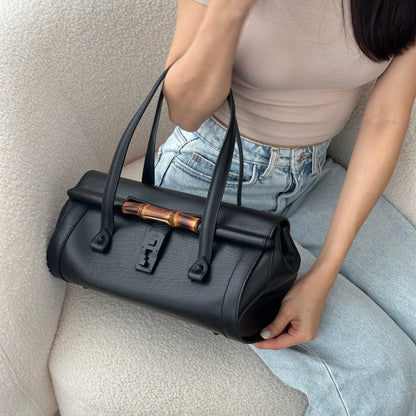 Gucci Black Bamboo Bullet Shoulder Bag