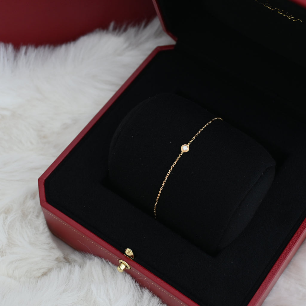 Cartier D'Amour Bracelet with 1P 0.04 carat Diamond 18K PG Mini Model - Leluxe Vintage Sdn. Bhd.