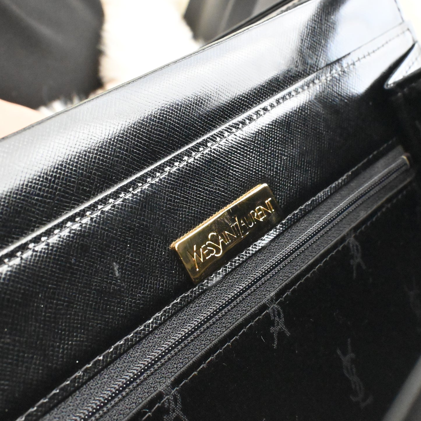 Vintage YSL Black Calf Leather Shoulder Bag