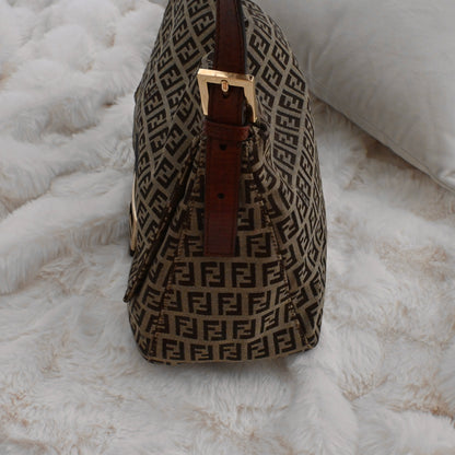 Fendi Zucchino Mamma Baguette Shoulder Bag