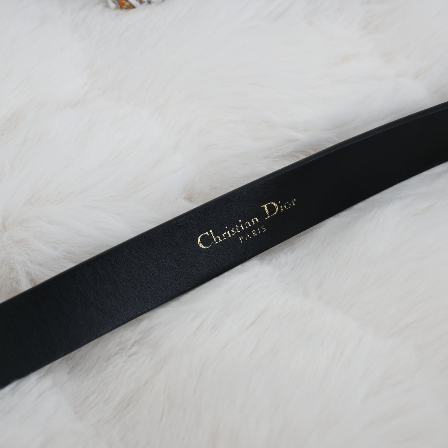 Dior CD logo Belt 70 Leather Black