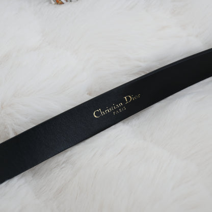 Dior CD logo Belt 70 Leather Black