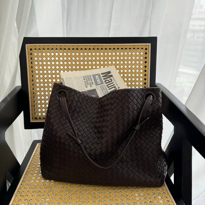 Bottega Veneta Intrecciato Shoulder Bag Dark Brown