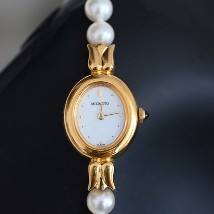 Mikimoto 1E20-3041 MOP Dial Akoya Pearl Bracelet Watch