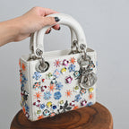 Christian Dior Sequin Floral Embroidered Mini Lady Dior