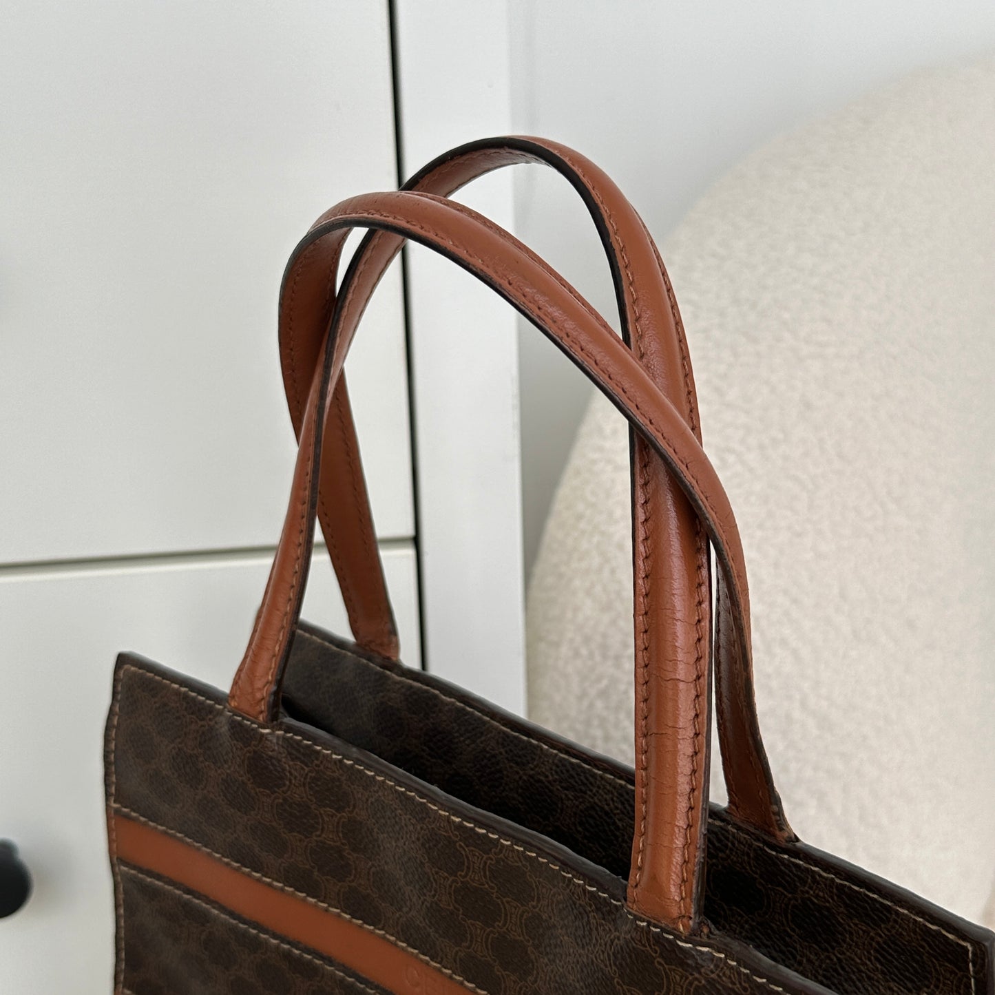 Celine Macadam Monogram Stripe Tote