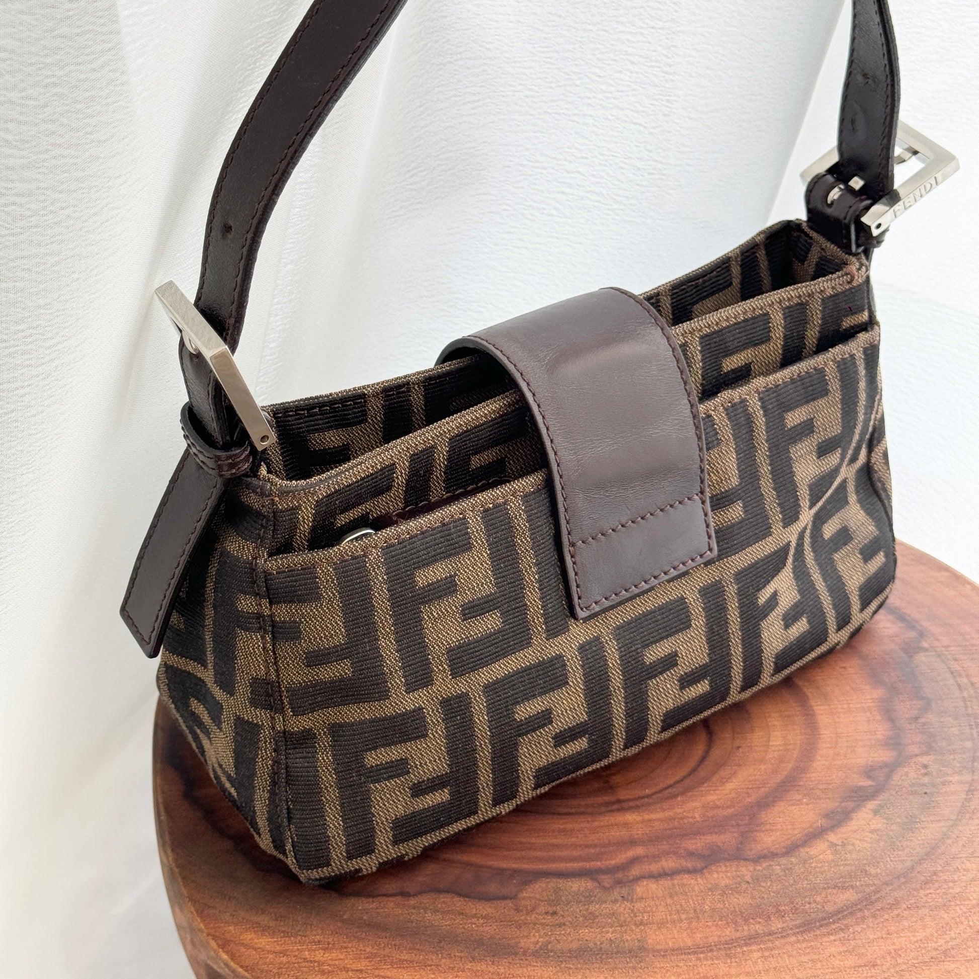 Fendi Mini Baguette in Zucca Monogram - Leluxe Vintage Sdn. Bhd.