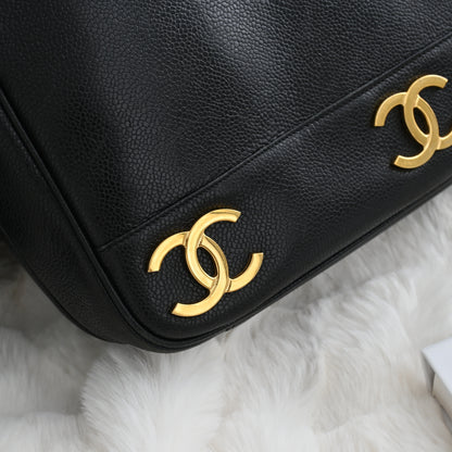 Chanel Triple CC Logo Chain Tote with Gold Ball