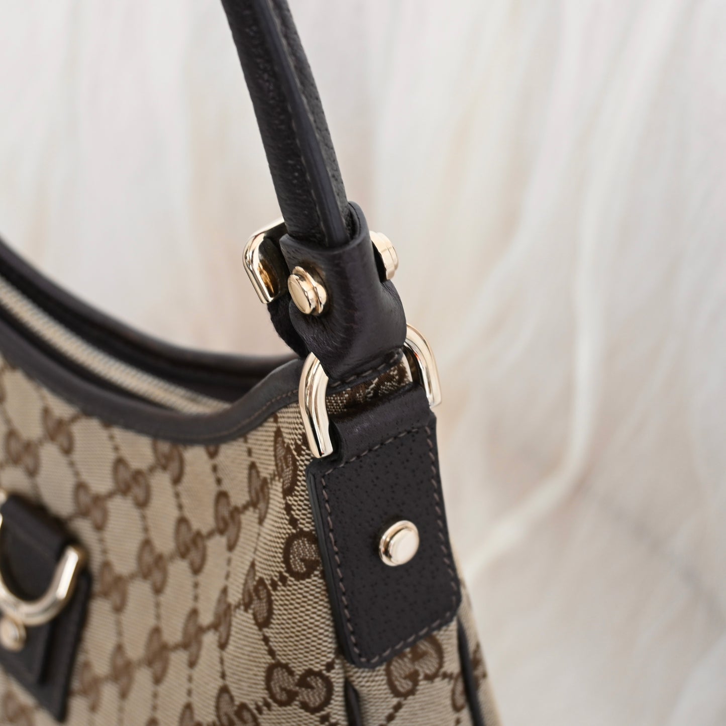 Gucci Abbey Canvas D Ring Hobo Bag